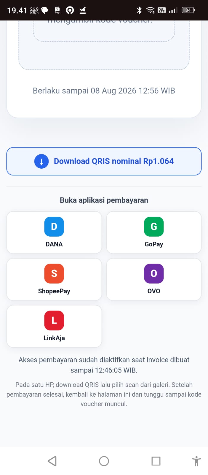 Panduan Step 6 - Download QRIS & Pilih E-Wallet