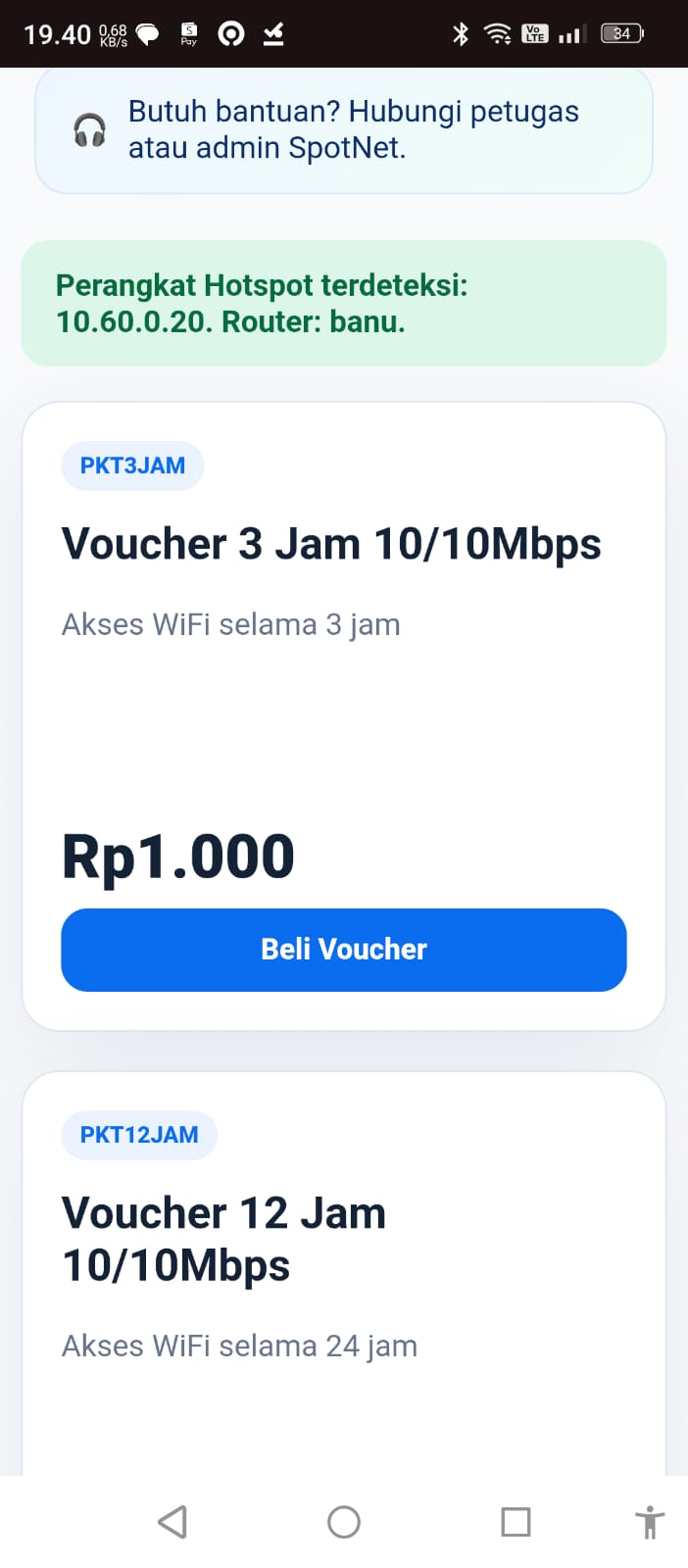 Panduan Step 4 - Pilih Paket Voucher